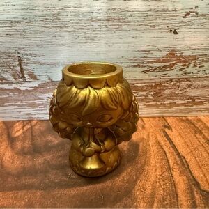 RARE Vintage Holt Howard gold angel candle holder mid-century Christmas